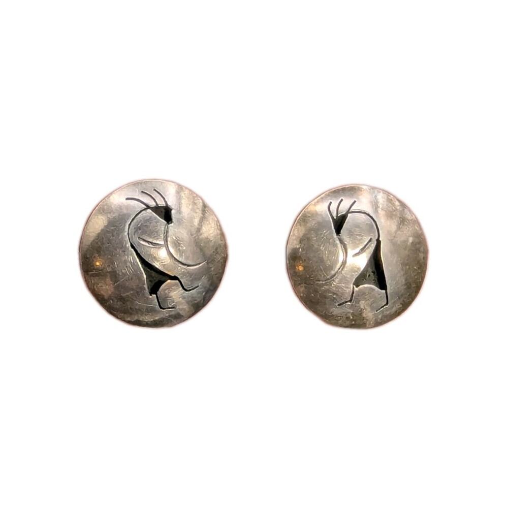 Vintage 925 Southwestern Kokopelli Stud Earrings